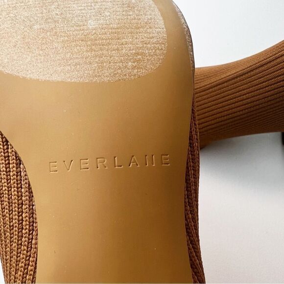 Everlane The Glove Boot Toffee Rib Knit Ankle Sock ReKnit Block Heel Sz 5.5 New - Picture 15 of 17
